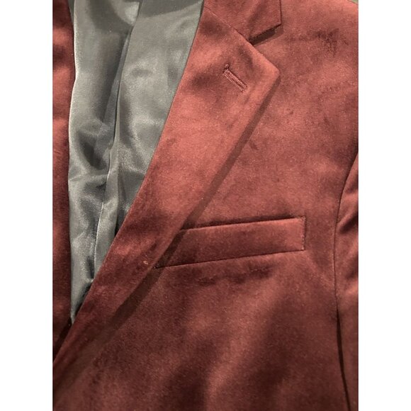 J. Ferrar Merlot Velvet Blazer Jacket Slim Fit Men's Size 36S MSRP $160 Evening - Picture 6 of 11